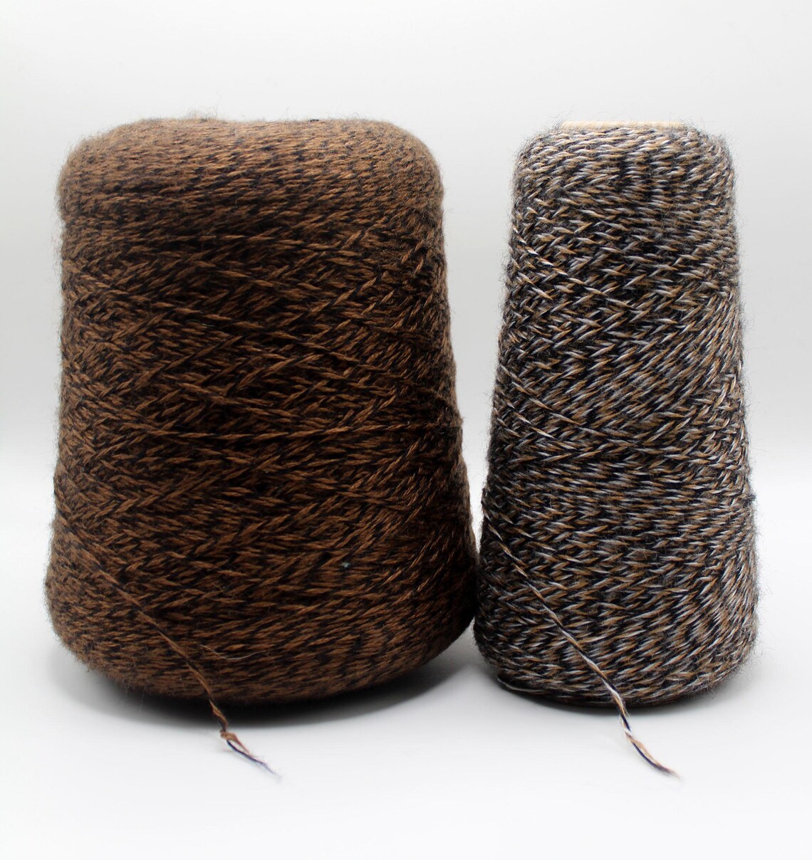 Hand Knit Alpaca Wool Cardigan: Brown Tones, Open Sweater, Wooden Brooch - Image 7