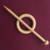 Handmade Oak Wooden Brooch Pin: Shawl, Scarf, Sweater Clip