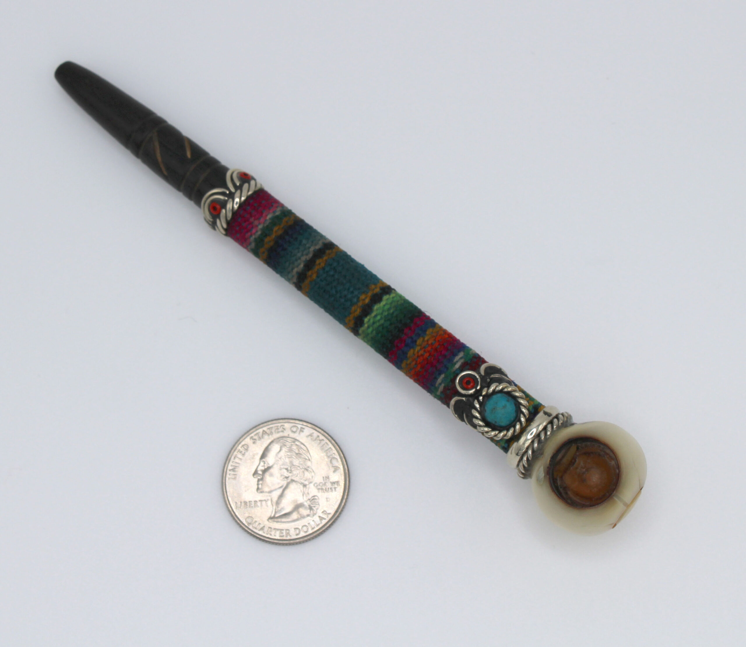 Handmade tobacco pipe hand carved with a tahua seed - Image 4